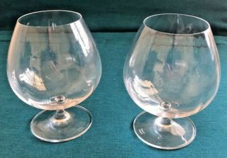 Set Of 2 Vintage Waterford Marquis Crystal Balloon Brandy Snifter Cognac Glasses