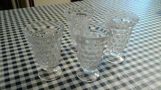 Set Of 4 Fostoria American Clear Footed Iced Tea/water Tumblers Tall
