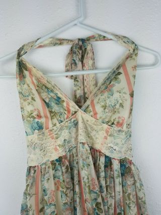 Vintage Gunne Sax By Jessica Halter Dress Floral Lace Maxi Sz9 Cottage Core C