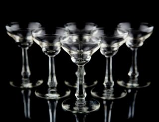 Libbey Commodore Liquor Cocktail Glasses Set Of 6 Vintage Glass Stemware