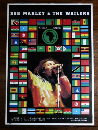 Bob Marley & The Wailers Africa Unite Vintage 1990s Giant Splash Poster