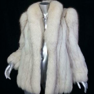 Saga Fox Sz S/m Vintage Blonde Beige Off White Real Fox Fur Coat Jacket