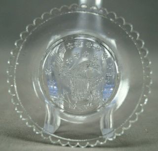 Lee Rose 680 American Eagle Shield & Stars Lacy Flint Glass Cup Plate C.  1830s