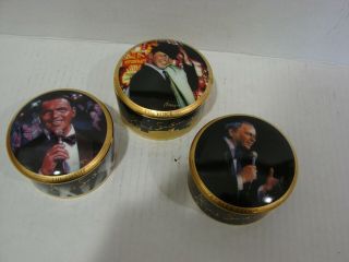 Frank Sinatra (3) Franklin Porcelain Round Music Boxes,  Numbered