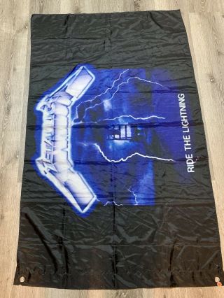 Metallica Ride The Lightning Fabric Tapestry Flag Banner 34”x 55” With Grommets