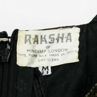 Raksha of Hindimp Dress Vtg 1970s Silk Maxi Kaftan British Boutique India Size M 5
