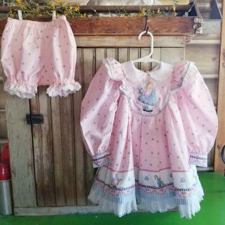 Gorgeous Vintage Daisy Kingdom Girl’s Dress Frilly Pink Bunny Bottoms 18 24 2t