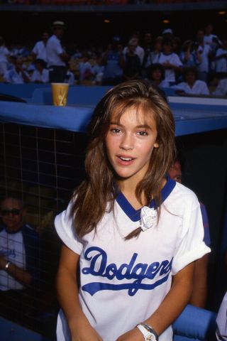 Alyssa Milano Cute At 14 (1987) Candid 35mm Transparency Slide Dodgers Game