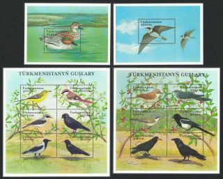 Turkmenistan Birds 2 Sheetlets,  2 Mss 2002 Mnh Sg Ms111 - 112 Cv£32.  50