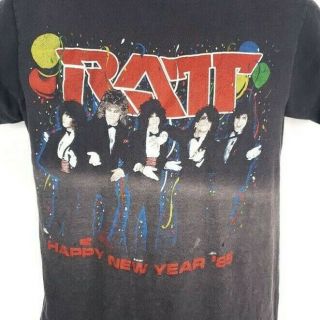 Ratt T Shirt Vintage 80s 1985 Happy Year Tour Made In Usa Size Medium