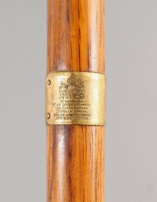 Vintage Swaine Adeney Brigg British Royalty London Oak Walking Stick Cane NR 3