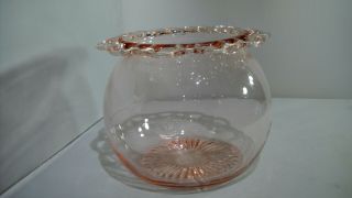 Vintage Pink Anchor Hocking Open Lace Cookie Jar
