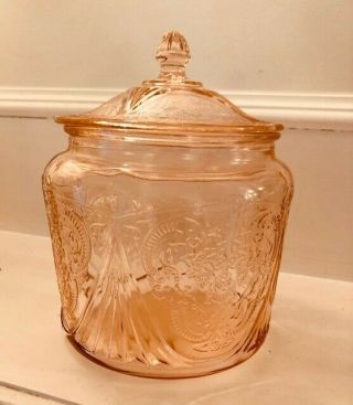 Pink Depression Glass Candy Or Cookie Jar