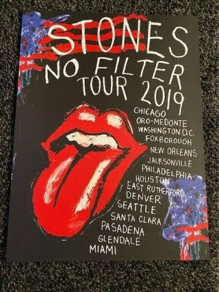 Rolling Stones Promo Only " No Filter Tour 2019 " Poster (18 X 24) Rare Oop