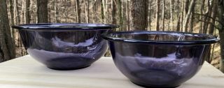 Vintage Pyrex Amethyst Purple Glass Nesting Mixing Bowls Set Of 2 322 323