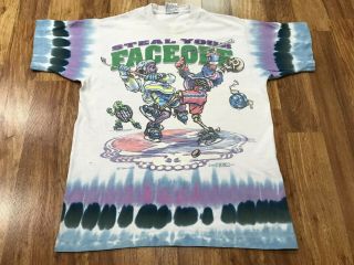 L Vtg 90s Grateful Dead Steal Your Faceoff Liquid Blue Single Stitch T - Shirt Usa