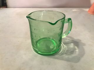 Vintage Hazel Atlas Green Depression 3 - Spout One Cup Measure Lqqk
