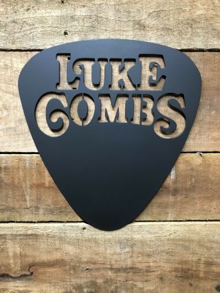 Luke Combs Guitar Pick Metal Wall Sign For Studio Or Music Room