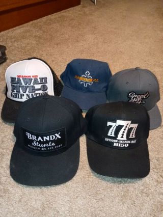 Ncis Brandx Brand X Stunts,  Hawaii 50,  Magnum P.  I.  Caps Hats Film Crew Rare