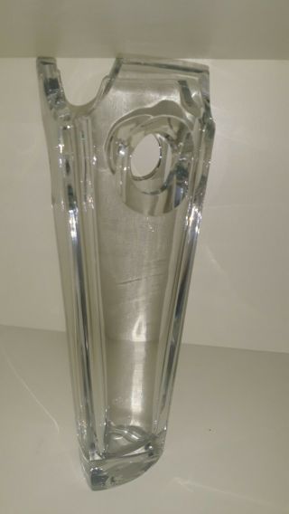 Mikasa Elitte Triangular Crystal Clear Glass Tapered Vase
