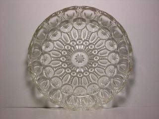 Moon And Star Glass - L.  E.  Smith 8 " Round Ashtray / Relish - Crystal Clear