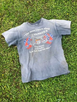 Vintage 80s Harley Davidson T Shirt Size Large The More I Learn About Yankees