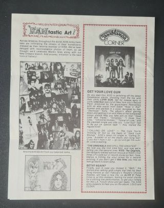 KISS MEMORABILIA - 1977 - KISS ARMY NEWSLETTER - VOLUME 2 - NO 1 - SPRING 1977 - RARE 3