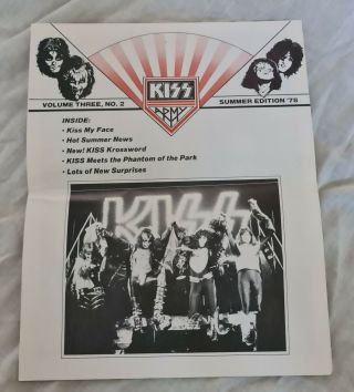Kiss Memorabilia - 1978 - Kiss Army Newsletter - Volume 3 - No 2 - Summer 1978 - Rare