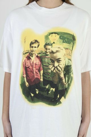Vtg 90s Green Day Punk Rock Band 1995 Dookie Tour White Cotton Tee T Shirt XL 6