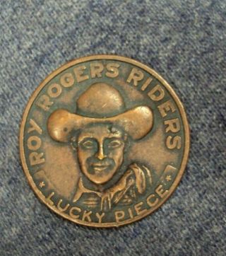 Vtg Roy Rogers Riders Lucky Piece Coin Medallion Good Luck Forever / Trigger