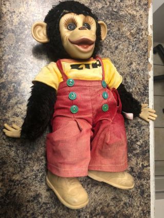 Vintage Rushton Co Zip Zippy The Chimp Monkey Rubber Face 14” Howdy Doody Show
