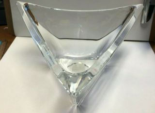Mikasa Safari Etched Animals Triangular Crystal Bowl 8 In