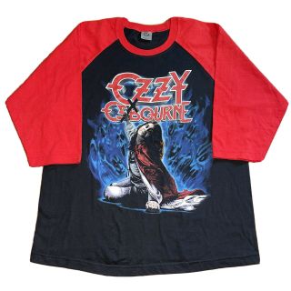 Ozzy Osbourne Blizzard Of Ozz Vintage Raglan T - Shirt Size Large Band Music Rock