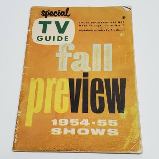 Fall Preview Tv Guide 1954 1955 Lassie Rin Tin Tin Sid Caesar Red Owl (fg)