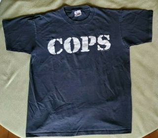 Wow,  Rare Vintage " Cops " Tv Show T - Shirt - Tennessee River Short Sleeve Large