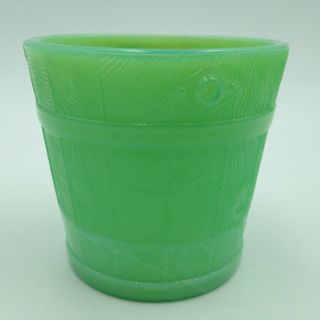 Martha Stewart By Mail Jadeite Green Milk Glass Bucket Votive Candle Holder