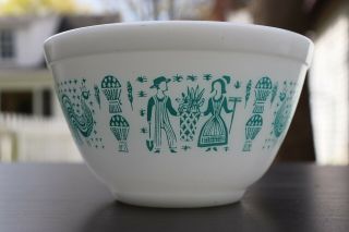 Vtg Pyrex Amish Butterprint Turquoise 1.  5 Pint Small Mixing Bowl 401