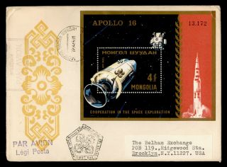 Dr Who 1969 Mongolia Fdc Space Achievements Apollo 16 S/s C238902