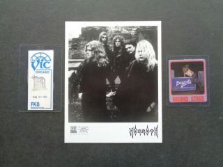 Morgoth,  B/w Promo Photo,  2 Vintage Backstage Passes,  Various Tours