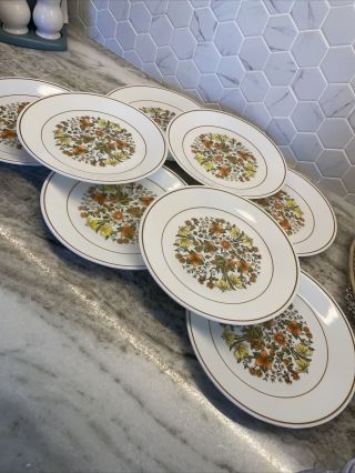 Set Of 8 Corelle Corning Indian Summer Floral Lunch Salad 8.  5 " Plates