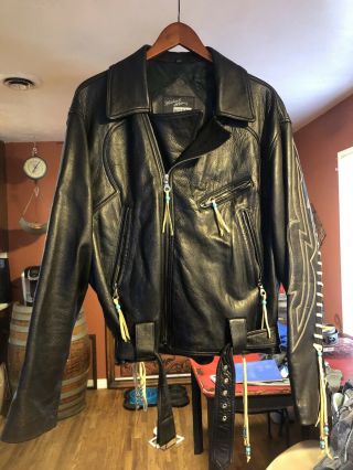 Vintage Michael Hoban North Beach Leather Jacket Butterfly’s Biker Very Soft 42