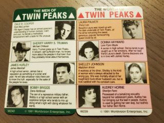 Twin Peaks The Men And Women Promotional Cards - -
