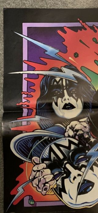 Kiss Unmasked poster.  22x33 Victor Stabin artwork album insert 1980 2