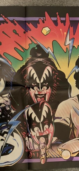 Kiss Unmasked poster.  22x33 Victor Stabin artwork album insert 1980 3