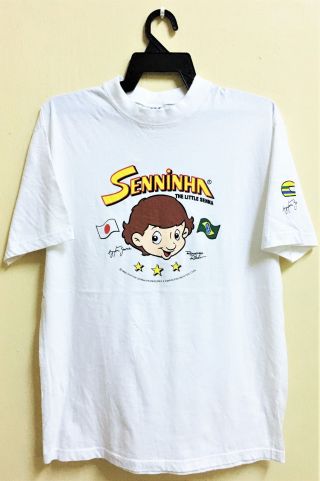 Vintage 1994 Senninha Ayrton Senna Formula 1 F1 Comic T - Shirt