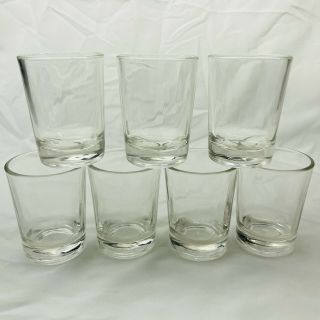 Vintage Federal Clear Flat Drinking Juice Glass 3 " (set Of 7)