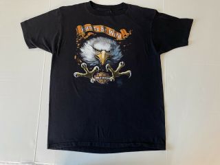Vintage 80s Harley Davidson 3d Emblem T Shirt Xl Born To Be Wild Eagle 1985 Rare