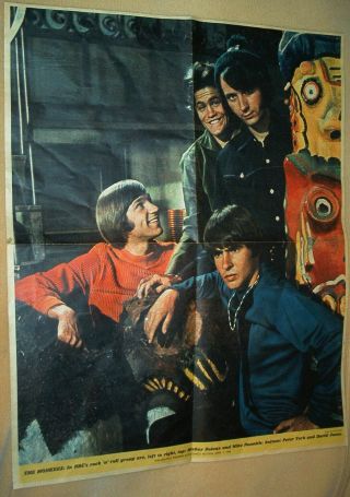 The Monkees - Philadelphia Inquirer 21.  5 X 27 Poster From The April 7,  1968 Issue