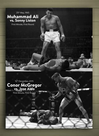 Conor Mcgregor & Muhammad Ali Framed Canvas Poster Size A1 A2 A3 A4 Boxing Mma