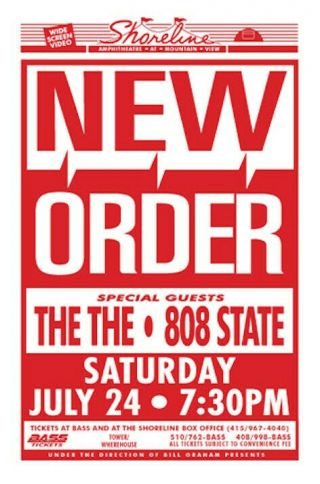 Order - The The - 808 State At Shoreline - Concert Poster